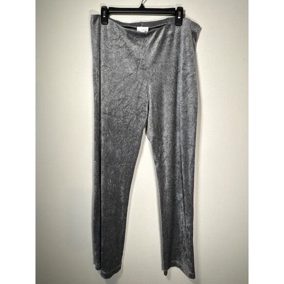 J JILL Pure Jill Grey Velour Pull On Pants Velvet Straight Leg Pants Medium - Picture 2 of 8